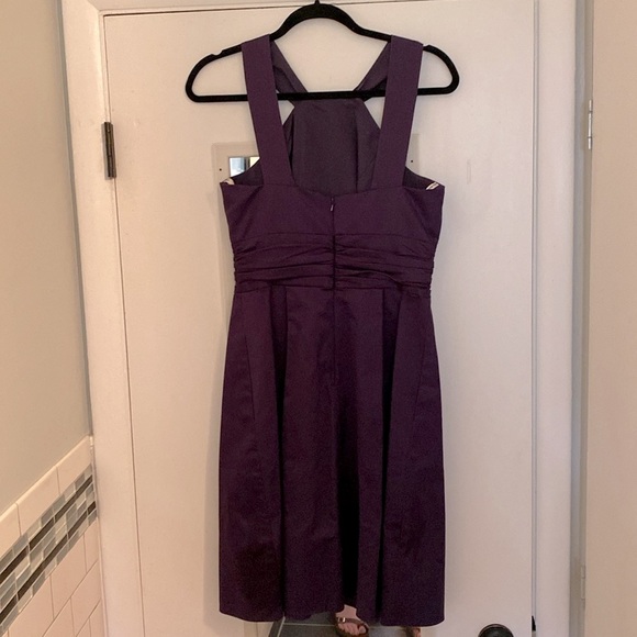 David’s Bridal Bridesmaid Dress. Y-Neck. Pleating. Size 6. Color Lapis. 83690. - Picture 3 of 8